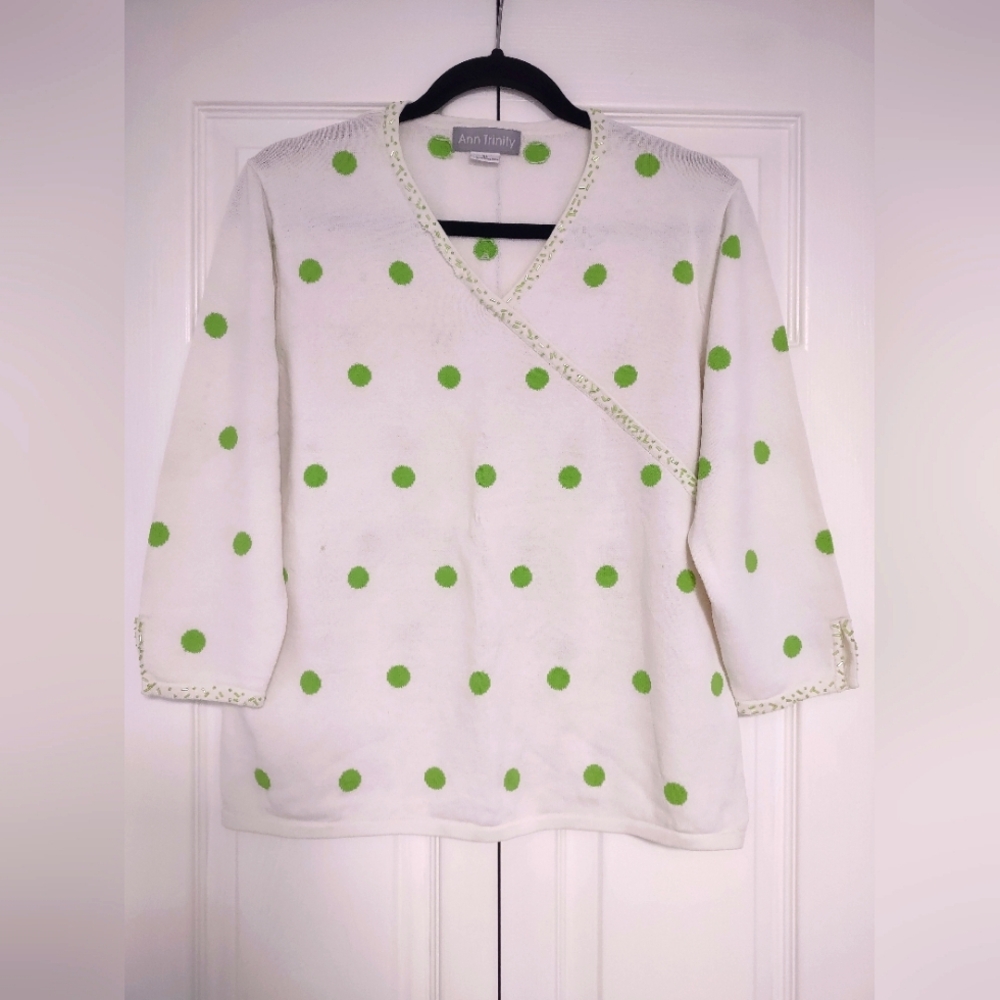 Vintage Ann Trinity XL White Pullover Sweater